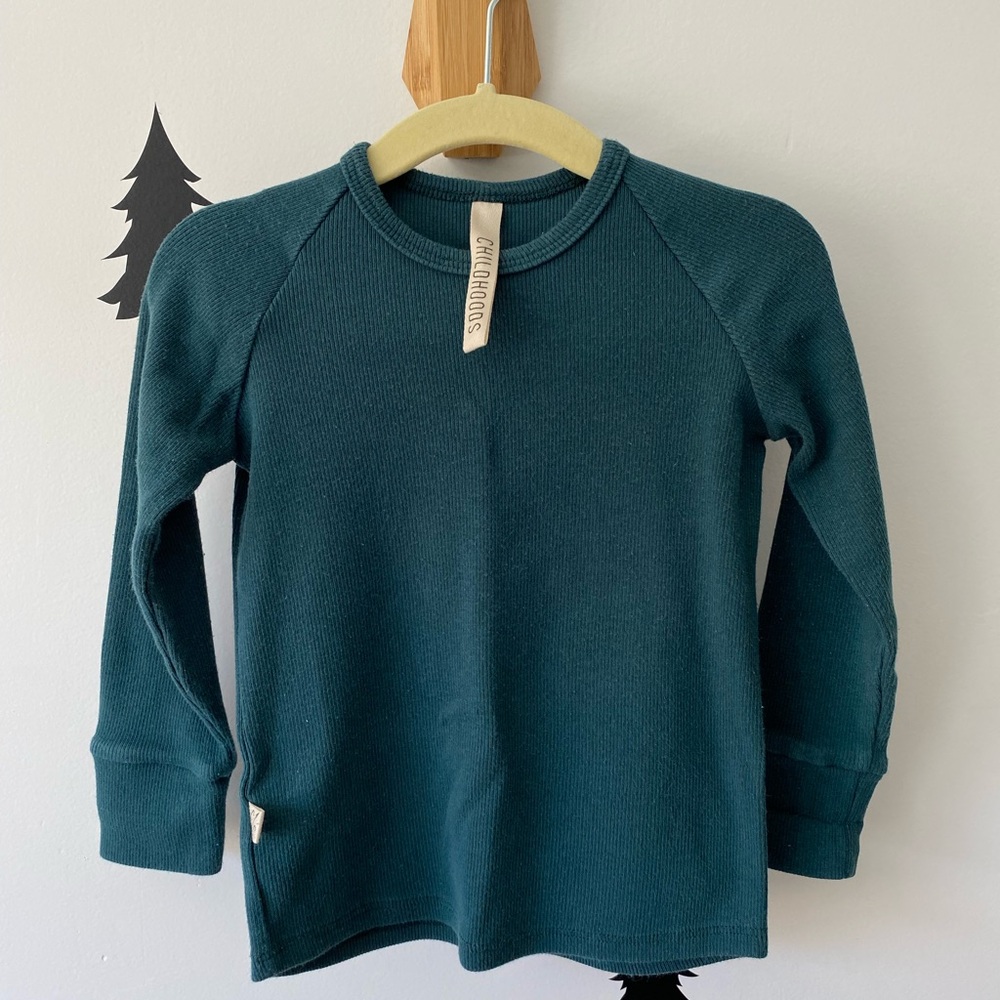 Childhoods Clothing Rib Knit Long Sleeve Tee - Spruce - 2T